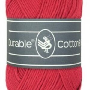 Durable cotton 8, katoenen breigaren/haakgaren, 50 gram, 316 rood