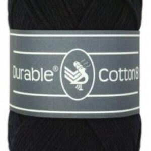 Durable cotton 8, katoenen breigaren/haakgaren, 50 gram, 325 Black