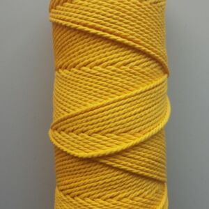 Macramegaren/macrametouw/katoenkoord, 2,5 mm, 75 meter, geel