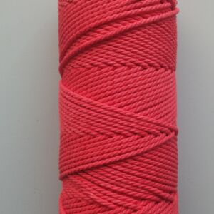 Macramegaren/macrametouw/katoenkoord, 2.5 mm, 75 meter, rood