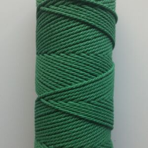Macramegaren/macrametouw/katoenkoord, 2,5 mm, 75 meter, groen