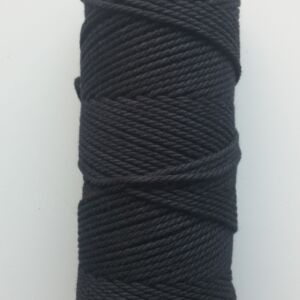 Macramegaren/macrametouw/katoenkoord, 2,5 mm, 75 meter, zwart