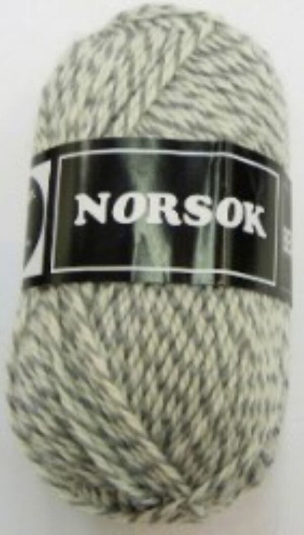 Norsok sokkenwol 50 gram lichtgrijs/ecru