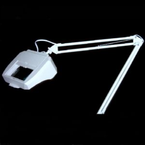 Loeplamp met schaararm, witte uitvoering, inclusief lamp