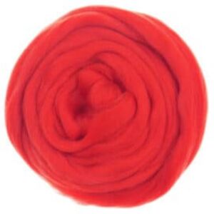 Viltwol/merino lontwol, 50 gram, rood