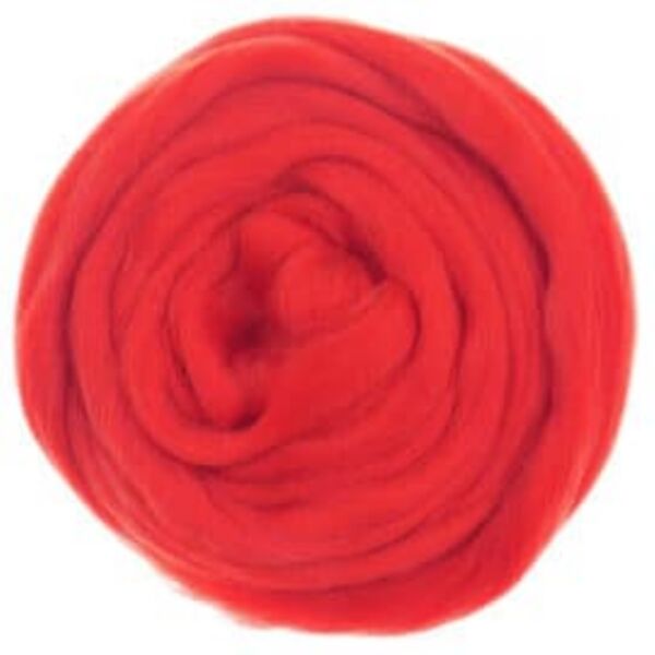 Viltwol/merino lontwol, 50 gram, rood