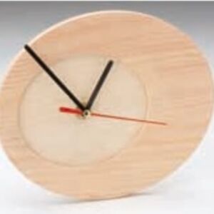 Ovale houten klok, 17 x 20 cm, exclusief batterijen