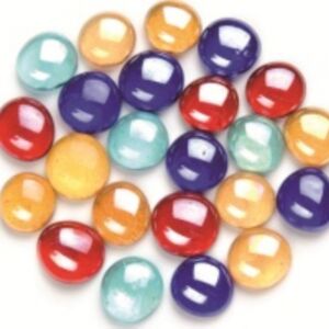 Glasnuggets, 20mm, 100 gram, mix iriserend