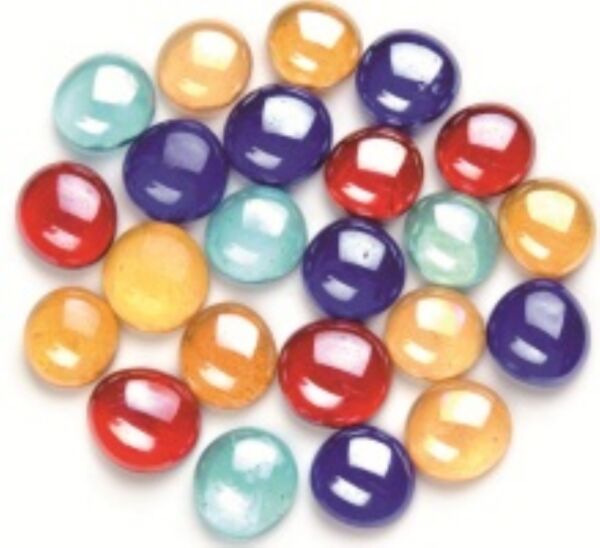 Glasnuggets, 20mm, 100 gram, mix iriserend