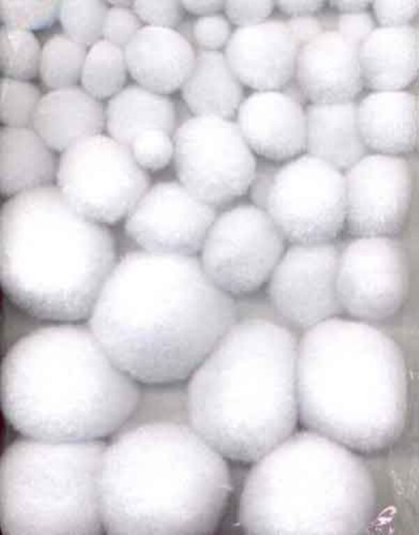 Pompoentjes/pompons/pompoms, wit, maten 10 t/m 40 mm, 50 stuks