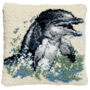 Kussenpakket in knooptechniek, 40x40cm, dolfijn