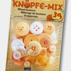 Kunststof knopen, 30 gram, kleurenmix geel