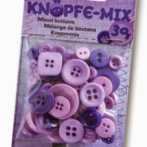 Kunststof knopen, 30 gram, kleurenmix lila