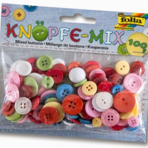 Kunststof knopen, 100 gram, kleurenmix algemeen
