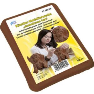 Modelleerwas/boetseerwas, 450 gram, hard, donkerbruin