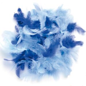Marabou donsveren, 10-12 cm, 10 gram, blauwmix