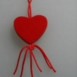 Gelukspoppetjes, rood hartje, 21 mm, 10 stuks
