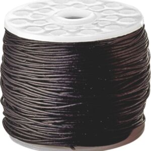 Ronde leerveter, 0,5 mm, 20 meter, zwart