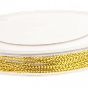 Metallic koord, 1 mm, 100 meter, goud