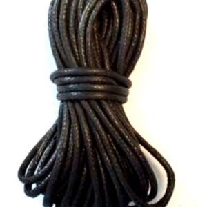 Waxkoord/waskoord, 2 mm, 5 meter, zwart