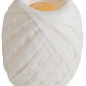 Papier raffia, 5 mm, 50 meter, wit