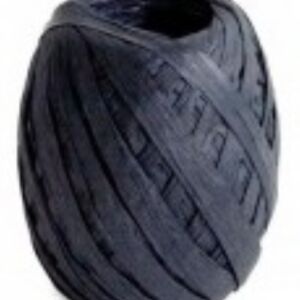 Papier raffia, 5 mm, 50 meter, zwart