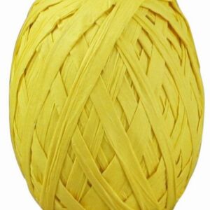 Papier raffia, 5 mm, 50 meter, geel