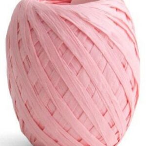 Papier raffia, 5 mm, 50 meter, roze