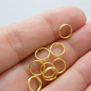 Splitringetjes, rond, 10 stuks, 6mm goudkleurig