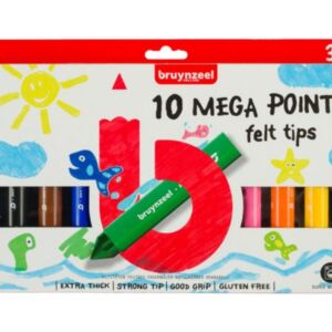 Bruynzeel Mega Points viltstiften, assortiment 10 stuks