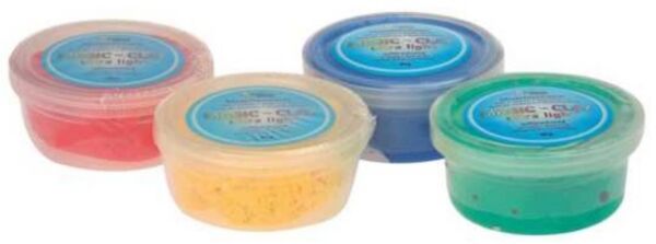 Magic Clay, assortiment 4 x 40 gram rood, geel, blauw en groen