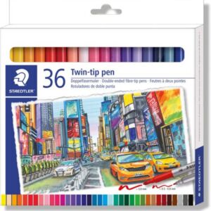 Staedtler viltstiften met dubbele punt, assortiment 36st