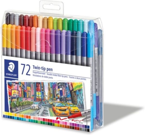 Staedtler viltstiften met dubbele punt, assortiment 72st