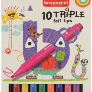 Bruynzeel Kids triple vilstiften, assortiment 10 stuks