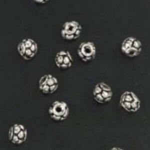Metalen sierkraaltjes, oudzilver/antiek, rond, 5 mm, 15 stuks