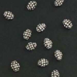 Metalen sierkraaltjes, oudzilver/antiek, olijf, 5x7mm, 15 stuks