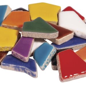 Keramische mozaiekstukjes, 500gr assortiment helder