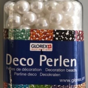 Deco kralen parels 8 mm 75 gram wit