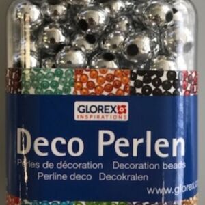 Deco kralen parels 10 mm 75 gram zilver