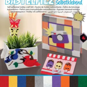 Zelfklevend acrylvilt, plakvilt, 20 x 30 cm assortiment 10 kleuren