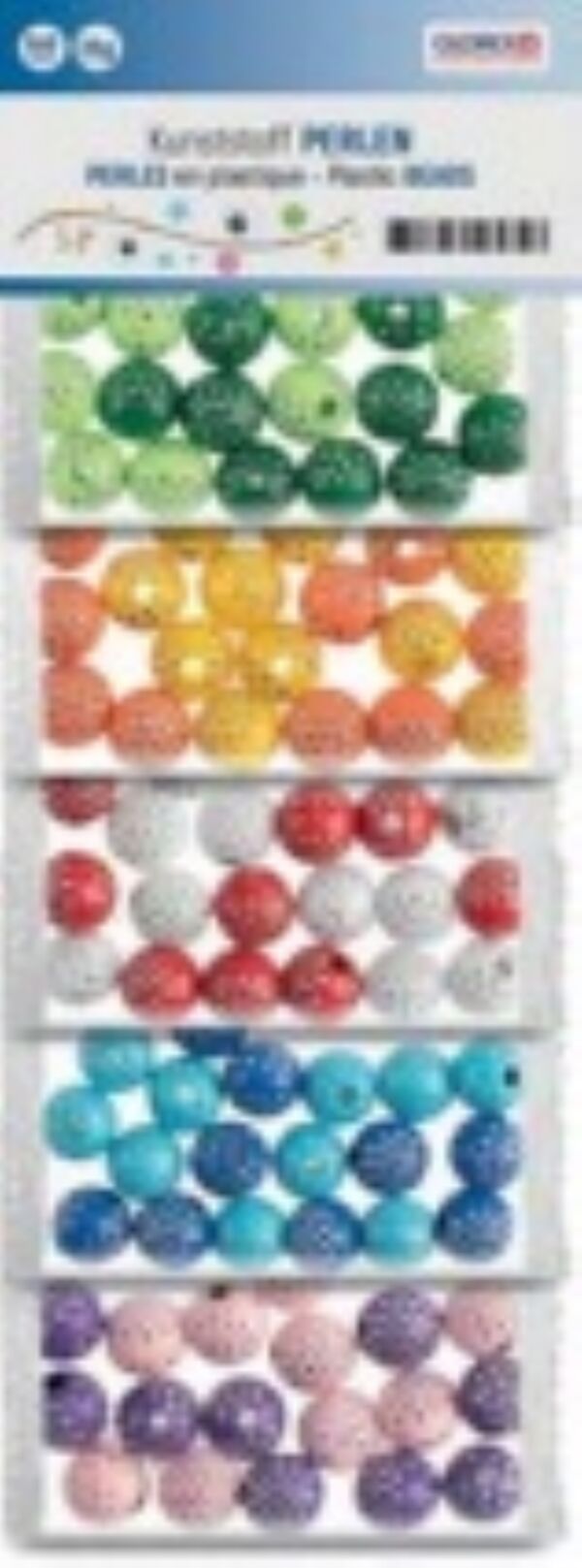 Kunstof kralen met stip, 10mm, assortiment 50 gram