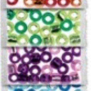 Kunststof grootgatskralen met zilverinzet 6 x 9 mm, assortiment, 35 gram