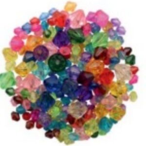 Kunststof kralen transparant 6 - 12 mm, assortiment 25 gram