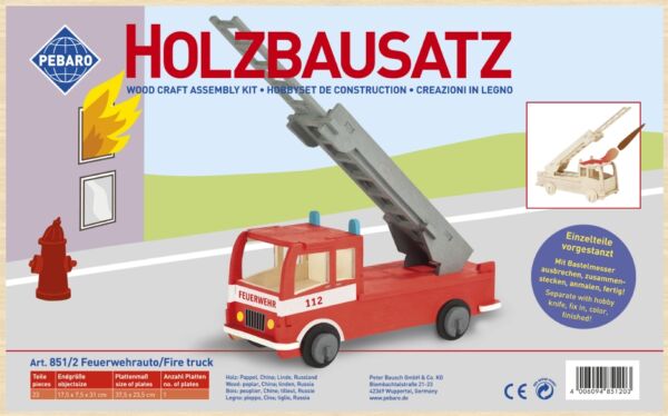 Houten bouwpakket / 3D puzzel brandweerwagen
