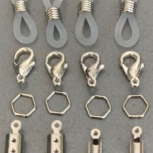 Sunglass chain set, 14 delig / Set voor (zonne)brillenkoordjes