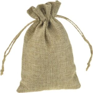 Jute zakje met sluitkoord 17 x 12 cm
