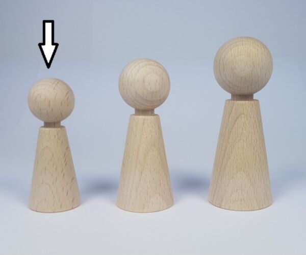 Kegelpopje taps met hals 60 x 24 mm