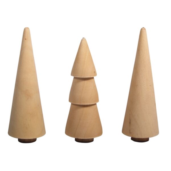 Houten bomen 8 x 2.9 cm set van 3 stuks