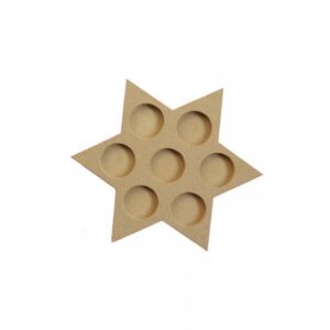 MDF theelichthouder ster 22 cm, voor 7 theelichtjes.