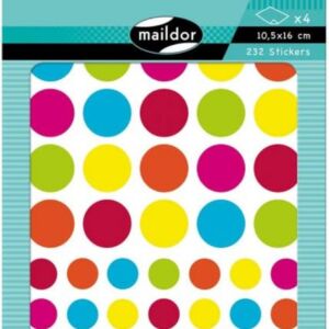 Geometrische stickers, rondjes, 4 vel, assortiment, 232 stickertjes